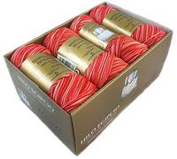 PACK 8 ZEPELINES Algodón perlé 100% egipcio mercerizado para DIY y tejer a mano labores de ganchillo o punto con un acabado elegante. (8 X 75gr)… (5, ROJO MULTICOLOR)