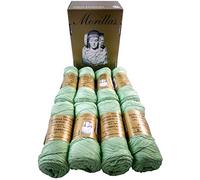PACK 8 ZEPELINES Algodón perlé 100% egipcio mercerizado para DIY y tejer a mano labores de ganchillo o punto con un acabado elegante. (8 X 75gr)… (5, VERDE 1)