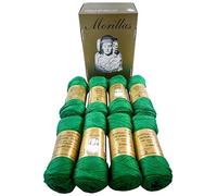 PACK 8 ZEPELINES Algodón perlé 100% egipcio mercerizado para DIY y tejer a mano labores de ganchillo o punto con un acabado elegante. (8 X 75gr)… (5, VERDE 12)