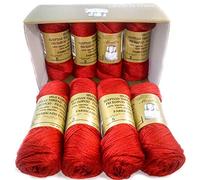 PACK 8 ZEPELINES Algodón perlé 100% egipcio mercerizado para DIY y tejer a mano labores de ganchillo o punto con un acabado elegante. (8 X 75gr)… (5, GRANATE 18)