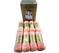PACK 8 ZEPELINES Algodón perlé 100% egipcio mercerizado para DIY y tejer a mano labores de ganchillo o punto con un acabado elegante. (8 X 75gr)… (5, SALMÓN 2)