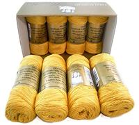 PACK 8 ZEPELINES Algodón perlé 100% egipcio mercerizado para DIY y tejer a mano labores de ganchillo o punto con un acabado elegante. (8 X 75gr)… (5, MOSTAZA 34)