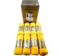 PACK 8 ZEPELINES Algodón perlé 100% egipcio mercerizado para DIY y tejer a mano labores de ganchillo o punto con un acabado elegante. (8 X 75gr)… (5, AMARILLO 9)