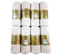 PACK 8 ZEPELINES Algodón perlé 100% egipcio mercerizado para DIY y tejer a mano labores de ganchillo o punto con un acabado elegante. (8 X 75gr)… (5, CRUDO)