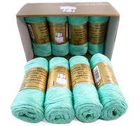 PACK 8 ZEPELINES Algodón perlé 100% egipcio mercerizado para DIY y tejer a mano labores de ganchillo o punto con un acabado elegante. (8 X 75gr)… (5, TURQUESA 39)