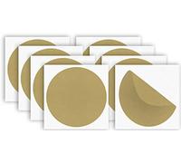 Pack 8ud Pegatinas Anticolisión para Cristales Vinilo Adhesivo Circular para Ventanas Previene Choques de Personas y Pájaros Adhesivos Antichoque para Vidrios Transparentes (12 cm, Oro)