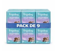 Pack 9 Paquetes de 25 Unidades Toallitas Húmedas Para Perros y Gatos Esencia Lavanda y Vainilla - Toallitas - Toallitas Húmedas - Limpiador Patas Perro - Eliminador De Olores - Toalhitas - Limpieza