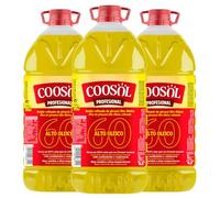 Pack Aceite de Girasol Alto Oleico 60% 3x5 L. Mayor Durabilidad y Ahorro por Uso. Menos Desgaste y Mayor Vida Útil en Frituras. Vitamina E y Antioxidantes. Coosol Profesional.