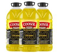Pack Aceite de Girasol Alto Oleico 80% 3x5 L. Mayor Durabilidad y Ahorro por Uso. Menos Desgaste y Mayor Vida Útil en Frituras. Vitamina E y Antioxidantes. Coosol Profesional.
