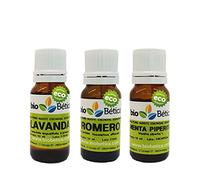 PACK Aceite Esencial Menta Piperita 10 ml - Aceite Esencial Romero - Aceite Esencial Lavanda 10 ml 100% BIO bioBética