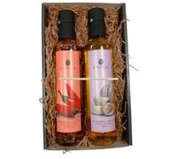 Pack Aceites Condimentados La Chinata con Estuche Deliex - Ideal para Cocina Gourmet y Regalo (Guindilla y ajo)
