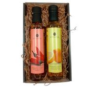 Pack Aceites Condimentados La Chinata con Estuche Deliex - Ideal para Cocina Gourmet y Regalo (Guindilla y Limón)