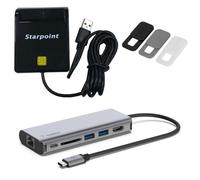 Pack Adaptador Belkin USB-C Multipuerto 6 en 1 + Lector DNIe + Tapas de privacidad para Webcam