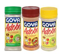 Pack Adobo GOYA 3 Sabores 226 g x 3 | Con Comino + Picante Habanero + Limón y Pimienta | Sazonador Multiusos para Carnes, Pollo, Pescado, Verduras y Recetas Latinas
