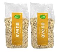 Pack Ahorro 2 x Copos Integrales de Avena Finos Eco Basics Bio 500 g (1 kg total) - Avena integral ecológica, textura fina, ideal para desayunos, porridge, granola y repostería