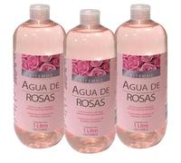 Pack ahorro 3 Agua de Rosas Bifemme Ynsa diet 1 L, tónico facial suave sin alcohol ni parabenos, para rostro, cuello y escote, refresca, tonifica e hidrata, 3 litros totales.