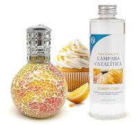 Pack Ahorro Lámpara Catalítica Mosaico Bicolor + Fragancia Aroma Lemon Cake 200ml. Elimina malos olores e impurezas, perfuma y limpia.
