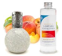 Pack Ahorro Lámpara Catalítica Mosaico Blanco + Fragancia Aroma Peach Velvet 200ml. Elimina malos olores e impurezas, perfuma y limpia.