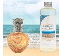 Pack Ahorro Lámpara Catalítica Orange Waves + Fragancia Aroma Mediterranean 200ml. Elimina malos olores e impurezas, perfuma y limpia.