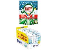 Pack Ahorro para el Hogar: Fairy Platinum Plus Limón Cápsulas de Lavavajillas Todo en Uno (71 cápsulas) + Dodot Toallitas Pure Aqua para Bebé (864 toallitas, 18 packs de 48 unidades) - Limpieza Superi
