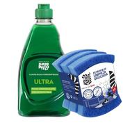 Pack Ahorro Super Paco - Lavavajillas Concentrado Ultra 500ml y 3 Estropajos Azules para Limpieza Delicada (No Raya) - Con Ingredientes de Origen Vegetal