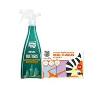 Pack Ahorro Super Paco - Limpiador Multiusos Spray 600ml y 3 Bayetas de Microfibra Multiusos - Acabado Brillante sin Huellas - Eficaz contra Manchas en Todo Tipo de Superficies.