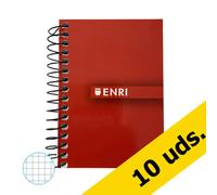 Pack ahorro: x10 Libreta Enri A7 cuadrícula 4mm con 48 hojas (Tapa Blanda) - Surtido de colores