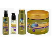 Pack alisador de Cabello rebelde | Mascarilla, Champú, Sérum, Hidrocrema | Serie Liss Frizz Control Deliplus [4 Productos]