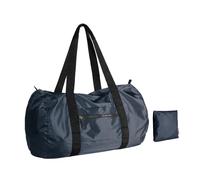 pack all Bolsa de lona plegable de 32L/45L/65L, resistente al agua, bolsa de gimnasio deportiva, bolsa de fin de semana portátil, ligera, para viajes, fitness y camping (negro/azul marino), Azul