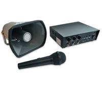 Pack Amplificador PA 30W RMS 12/220V + Bocina 25W RMS + Micrófono