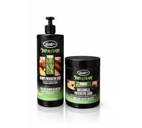 Pack Anticaída +bombar BeShyne Champú + Mascarilla 2x1000ML - Tratamiento Capilar Fortalecedor con Canela, Romero y Jengibre - Más Fuerza, Hidratación y Brillo para Todo Tipo de Cabello