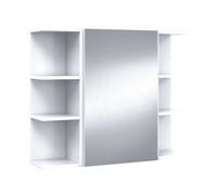 Pack armario con espejo + 2 espejos color blanco brillo baño aseo muebles almacenaje 65x80x21 cm