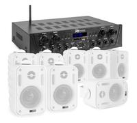 Pack audio Power Dynamics PV240BT 400W RMS Bluetooth Radio FM MP3 4 zonas resistente
