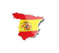 Pack autoadhesivos STICKERS vinilo mapa de España país rojo amarillo corte en forma viaje recuerdo patriótico nación geografía para ordenador botella y coche decoración exterior 8cm