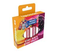 LIPOSAN Pack Bálsamo Labial Frutas 4en1, combina los bálsamos de labios en 4 sabores y tonos (Cereza, Mora, Fresa, Mango), protector labial en stick 4 en 1 (4 x 4,8 g)