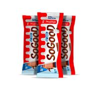 (Pack) Barrita Proteínas So Good 30g | 32% proteínas | Sin gluten, sin azúcar añadido y Sin maltitol | Crujiente y rellena (3 unidades)