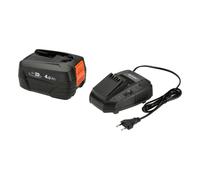 Pack Batería 18V 4.0Ah y Cargador Rápido Gardena P4A AL1830HP, Ion-Litio, Negro/Naranja