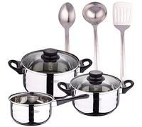 PACK BATERÍA DE COCINA 5 PIEZAS + SET DE 3PC UTENSILIOS DE COCINA EN ACERO INOXIDABLE
