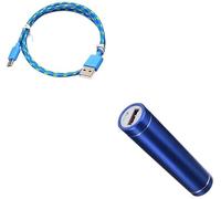 Pack batería para OnePlus 9" Smartphone tipo C (cable trenzado de 3 m + batería cargador externo) Android 2600 mAh (azul)