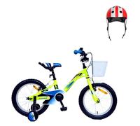 Pack Bicicleta 16 Pulgadas Alice con Ruedines + Casco Infantil, Verde | Bicicleta de 16 pulgadas con ruedines para 5 a 7 años y casco infantil ajustable de 48 a 54 cm.