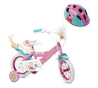 Pack Bicicleta Toimsa 12 Pulgadas Peppa Pig con Ruedines + Casco a Juego | Bicicleta infantil de 12 pulgadas con ruedines y cesta delantera, más casco infantil ajustable. Para 3 a 5 años.