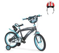 Pack Bicicleta Toimsa 16 Pulgadas Blue Ice con Ruedines + Casco Infantil | Bicicleta infantil de 16 pulgadas con ruedines y portabidón con bidón, más casco infantil ajustable. Para 5 a 8 años.