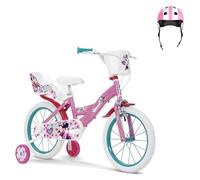 Pack Bicicleta Toimsa 16 Pulgadas Minnie Mouse + Casco Infantil | Bicicleta infantil de 16 pulgadas con ruedines y cesta delantera, más casco infantil ajustable. Para 5 a 8 años.