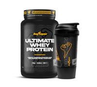 Pack BigMan Ultimate Whey Protein 1 kg + Shaker de REGALO PRO | Aumenta el crecimiento muscular | Entrenamientos intensos | Máxima asimilación (1 KILO, Fresa)