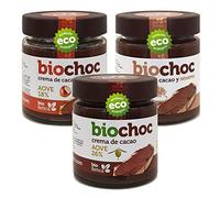 PACK bioChoc Cremas de cacao con Aceite de Oliva Virgen Extra, Sésamo y Avellana Ecológico. Crema de cacao para untar VEGANA - SIN GLUTEN - SIN LECHE - SIN HUEVO 100% BIO