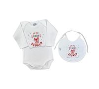 PACK Body + Babero bebé frase : " YO SOY TU MEJOR REGALO " (12 MESES)