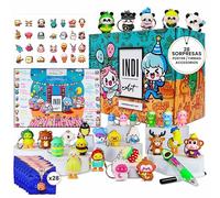 Pack Bolsitas Sorpresa Kawaii con 28 Llaveros, Stickers y Póster Firmas, Regalos Cumpleaños Niños Niñas Colegio, Detalles Fiesta Verano Pueblo Regalitos Invitados Infantil Escolares Piñata Originales