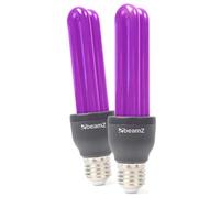 Pack Bombillas Blacklight UV BeamZ BUV27 25W E27 Bajo Consumo