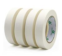 PACK BOMEI 4 rollos Cinta de pintor 25 mm x 50 m, cinta blanca de enmascarar, cinta de papel arrugado para pintar, barnizar, renovar.
