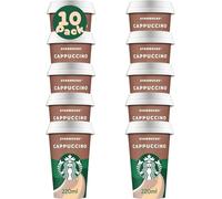 Pack Café Frío Listo para Tomar | Starbucks Pack de Vasos de Café Listo para Bebe - 10 Vasos x 220ml (Pack 10 x 220ml, Caramel Macchiato) (Cappuccino)